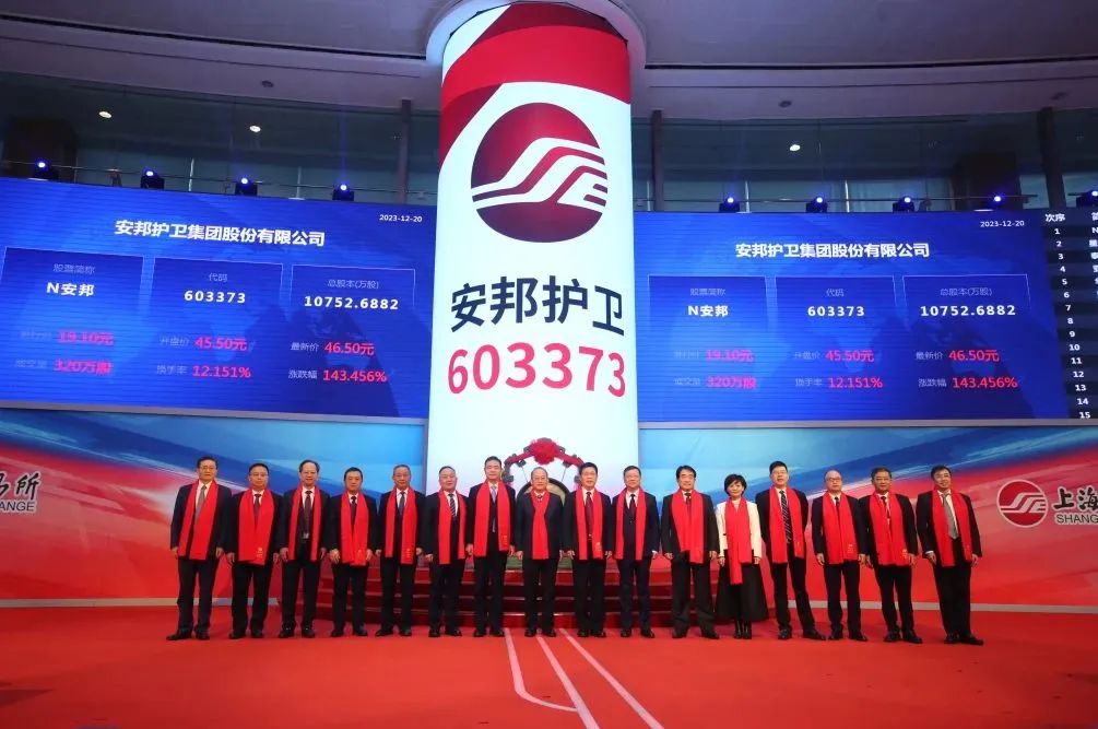 喜讯 | DB视讯
参股企业“安邦护卫”沪市主板挂牌上市